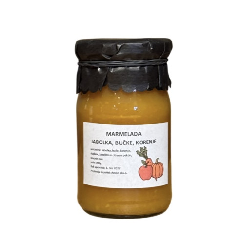 Marmelada iz jabolk, bučk, in korenja 300g, Amon