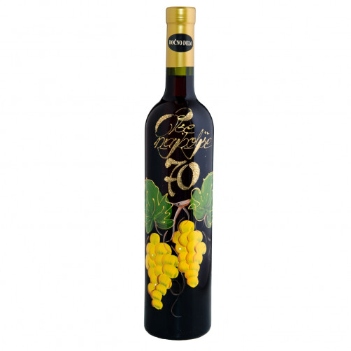 Jubilejno vino 70 let-poslikava z rumenim grozdjem 0.75l, Amon (v.122)