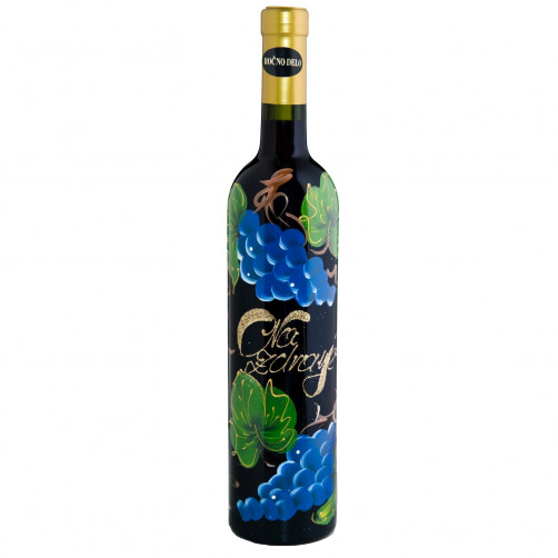 Vino ročna poslikava-modro grozdje-na zdravje 0.75l, Amon (v.139)