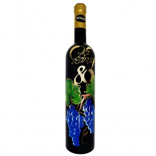Jubilejno vino 80 let-poslikava z modrim grozdjem 0.75l, Amon (v.125)