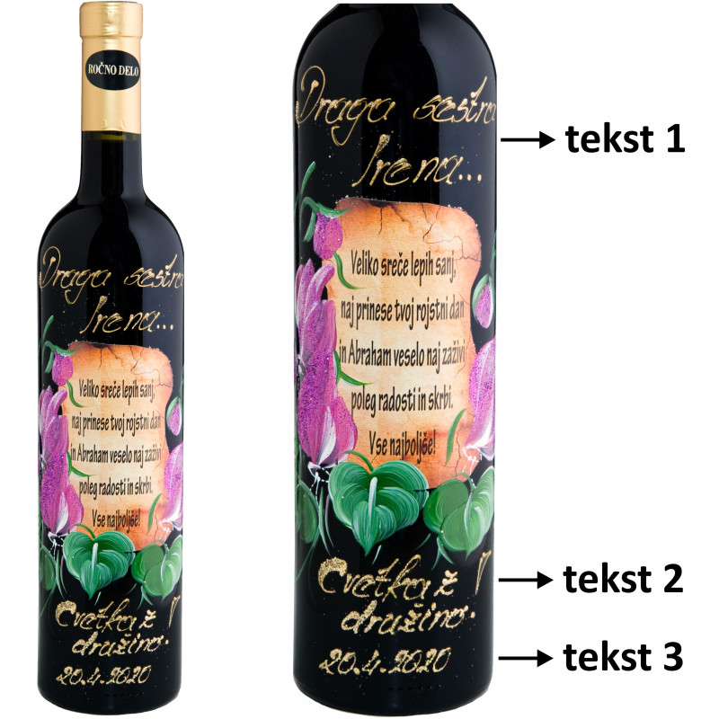 Personalizirano vino Amon - Tulipan in verz - 0,75l (v.103)