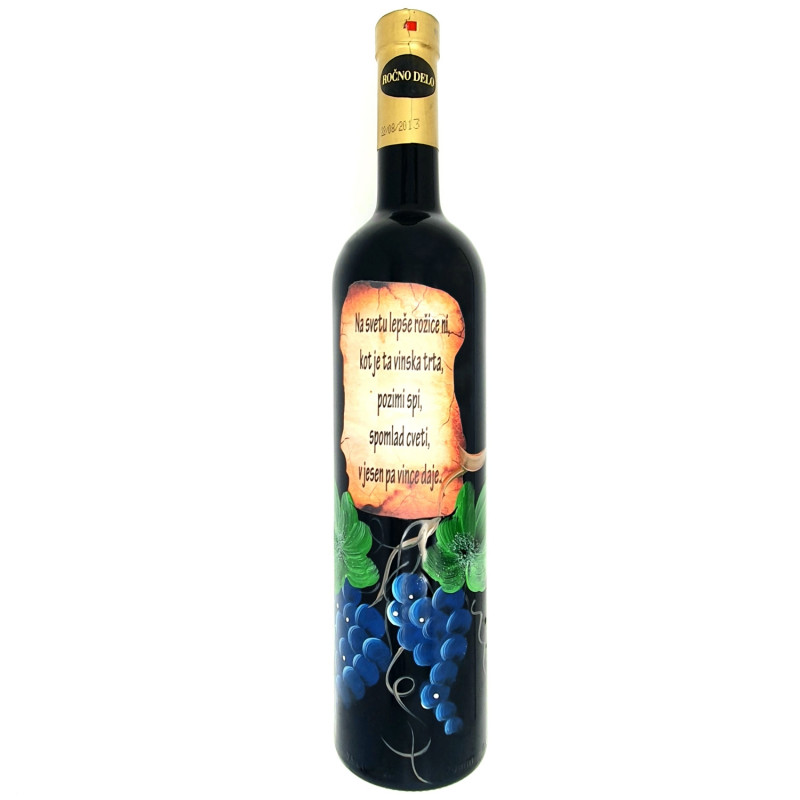 Vino verz o trti in poslikava z modrim grozdjem 0.75l, Amon (v.129)